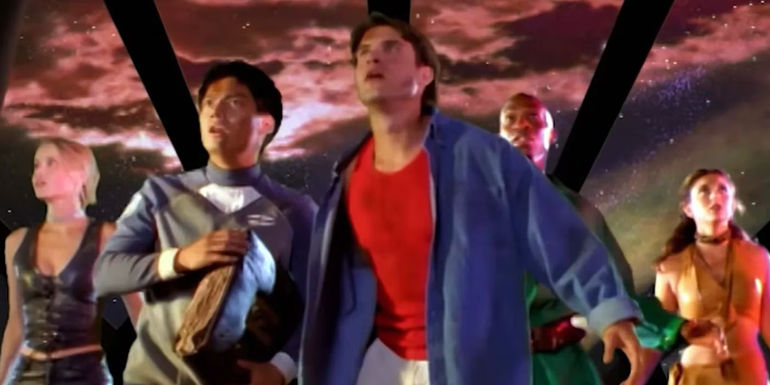 Karone, Kay, Leo, Damian, and Maya in Power Rangers Lost Galaxy