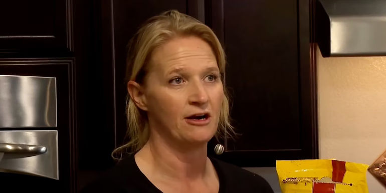 Christine Brown in Sister Wives talking in kitchen