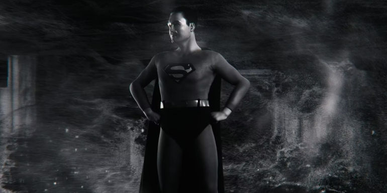 Footage of George Reeves as Superman in The Flash
