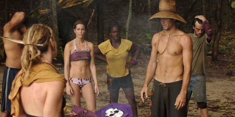 The Casaya tribe on the beach of Survivor: Panama