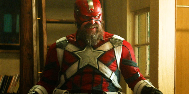 Red Guardian in costume in Black Widow