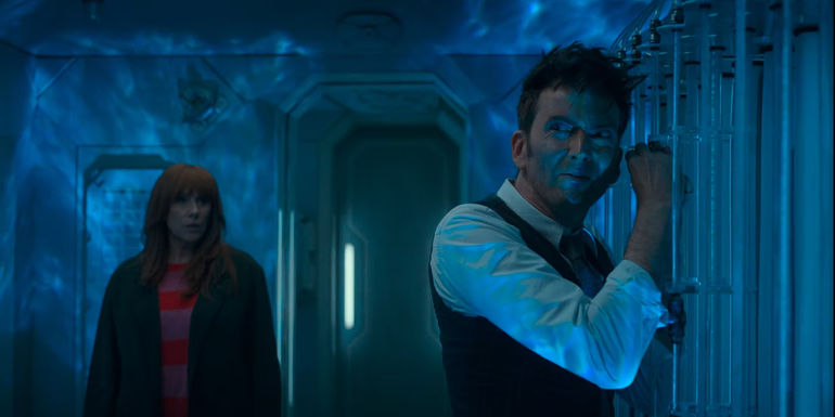 Donna and the Doctor Looking Perplexed in Doctor Who's 60th-Anniversary Special