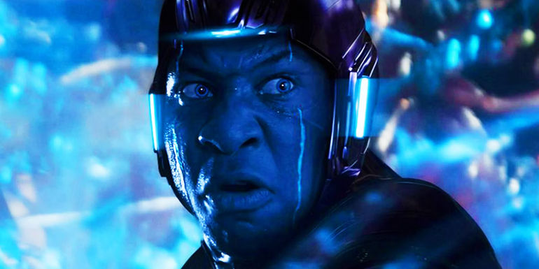 Kang with blue mask on in Ant-Man 3