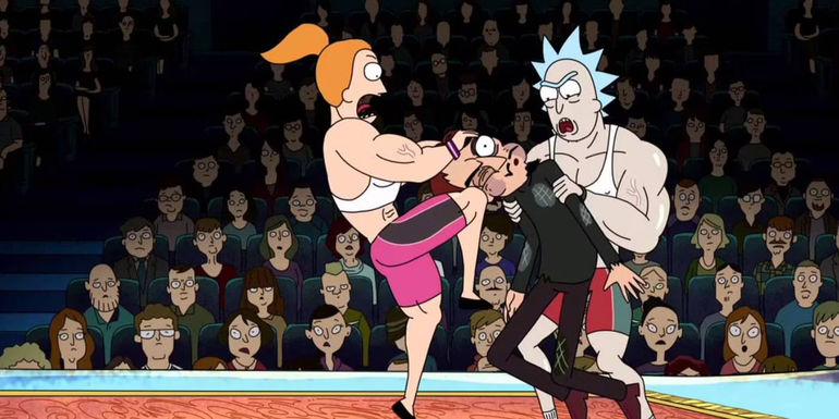 Rick and Morty Buff Rick and Summer beat up the Devil