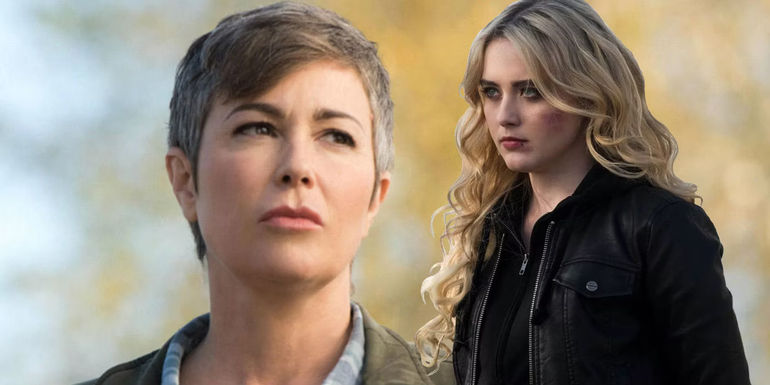 Kim Rhodes as Jody Mills and Kathryn Newton as Claire Novak in Supernatural Wayward Sisters