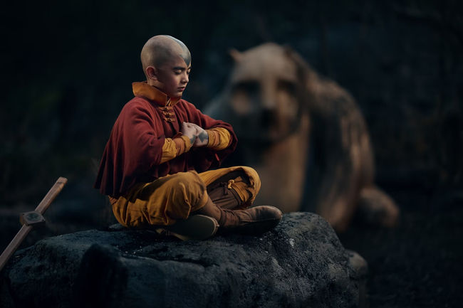 Gordon Cormier as Aang Meditating in Avatar the Last Airbender