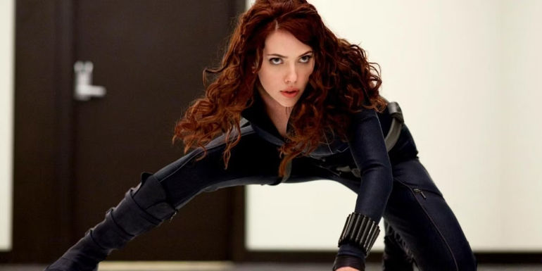 Black Widow striking a pose from Iron Man 2.