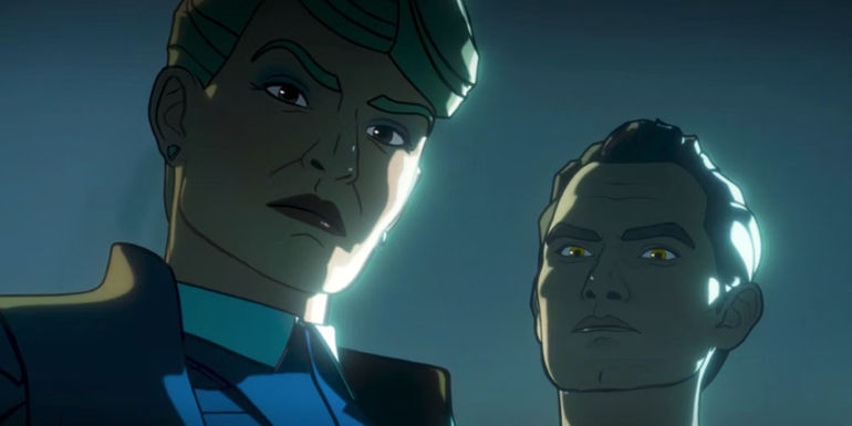 Nova Prime and Yon-Rogg looking down at Nebula in What If...? season 2, episode 1