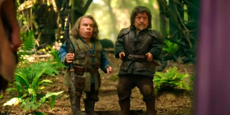 Silas and WIllow together on a path in Willow.