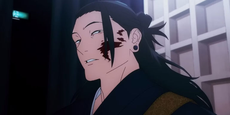 Geto has blood on his face