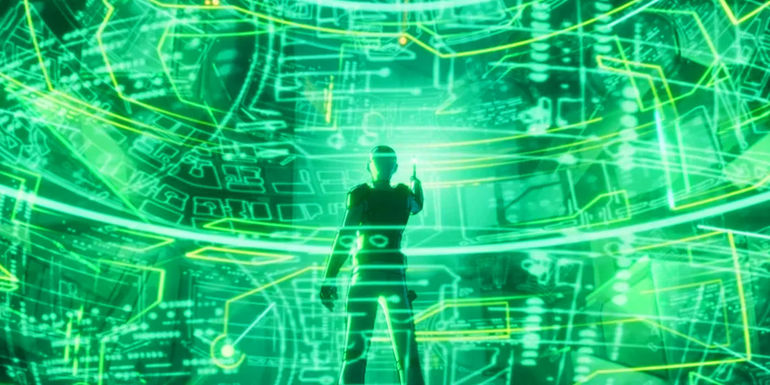 Nebula with Yondu's arrow and data in What If...? season 2 episode 1