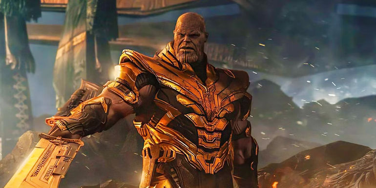 Thanos with his sword in Avengers Endgame
