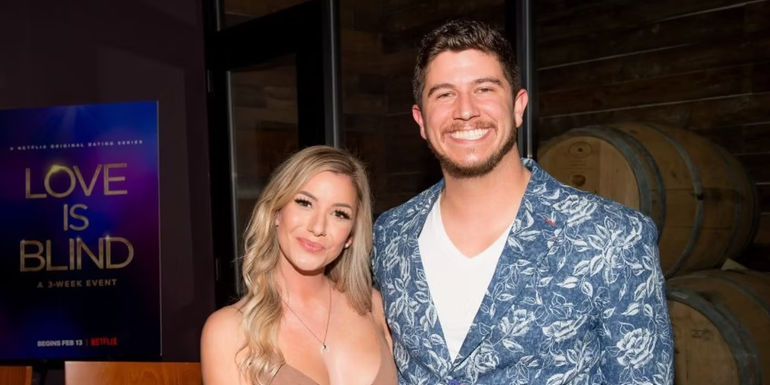 Amber Pike and Matt Barnett smiling and standing together from Love Is Blind