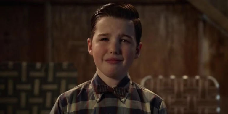 Iain Armitage's Sheldon crying in Young Sheldon season 2 finale