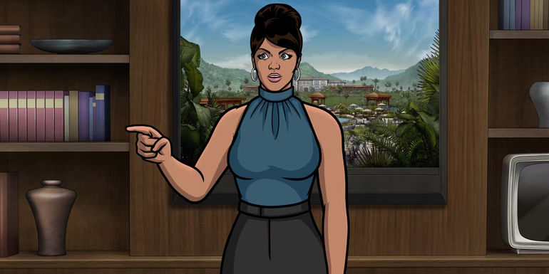 Lana pointing in Archer season 14