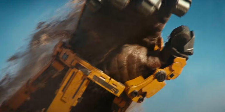 Kong's yellow gauntlet from the Godzilla x Kong trailer