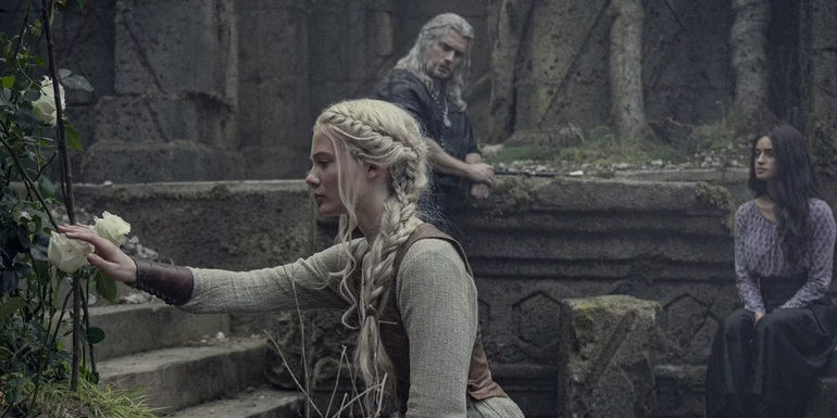 Geralt and Yennefer watching Ciri in The Witcher season 3