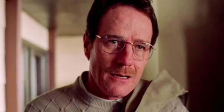 Bryan Cranston as Walter White looking shocked in Breaking Bad.