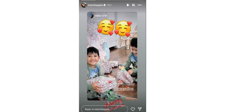 Kalani reposting Dallas' Instagram story about Christmas in 90 Day Fiance