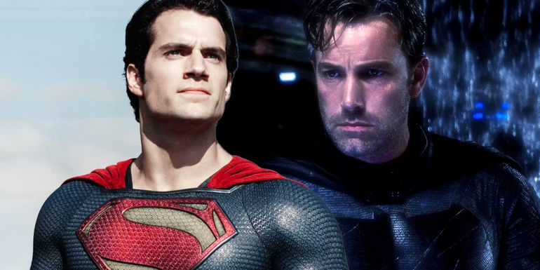 Man of Steel Batman Easter Egg Image With Cavill Superman and Affleck Batman