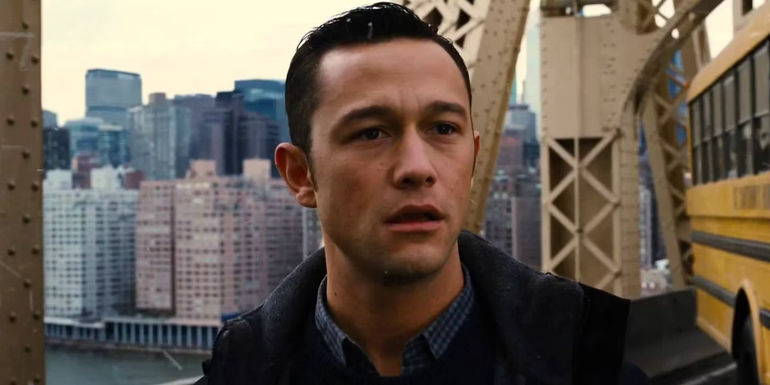 John Blake stands on a Gotham bridge in The Dark Knight RIses