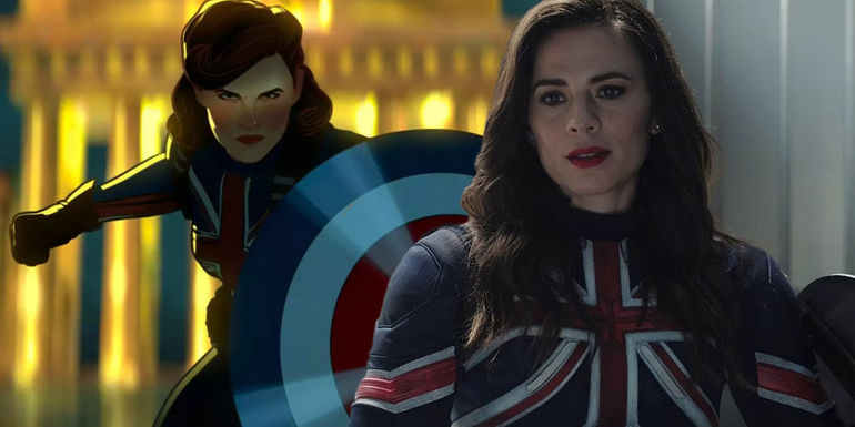 Captain Carter in live action and animated form in the MCU.