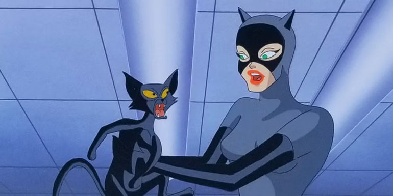 Catwoman congratulates her cat Isis in Batman The Animated Series