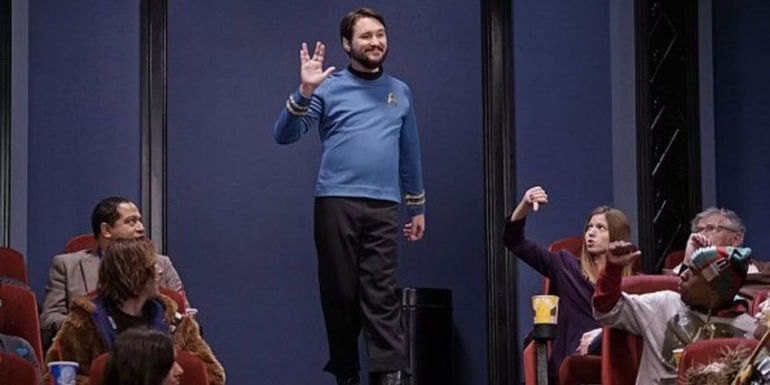 Wil Wheaton dressed as Mr. Spock on The Big Bang Theory.
