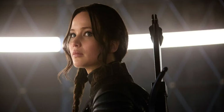 Katniss Everdeen looking up