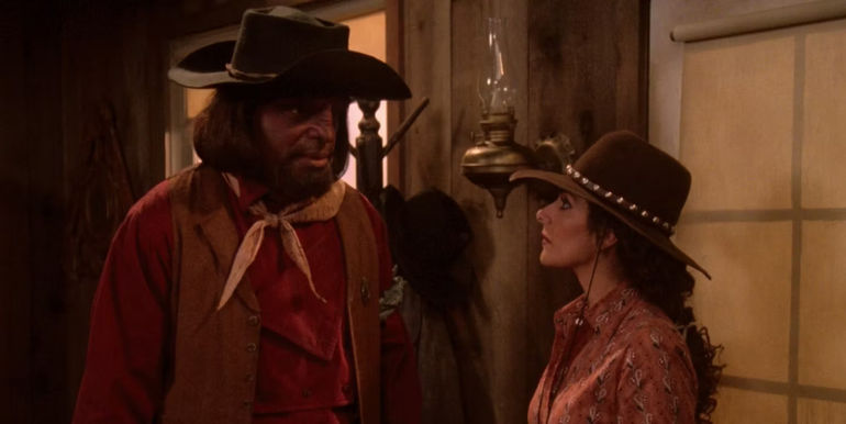 Worf And Troi In The Star Trek The Next Generation Episode A Fistful Of Datas
