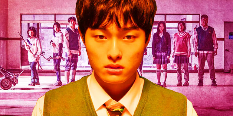 A custom image featuring Cheong-san in front of the All of Us Are Dead characters