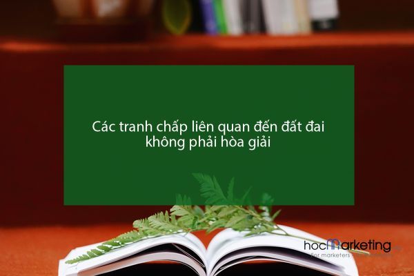 Các tranh chấp liên quan đến đất đai không phải hòa giải