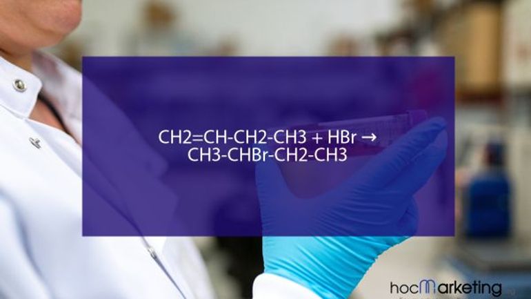 CH2=CH-CH2-CH3 + HBr → CH3-CHBr-CH2-CH3