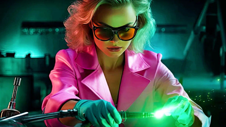 Barbie's Explosive Style: Unleashing Nuclear Power with Flair!