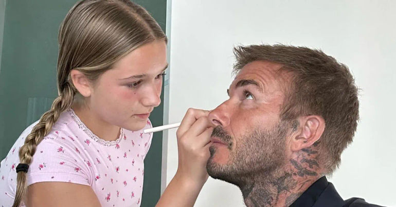 David Beckham's Adorable Makeup Session with Daughter Harper: Unleashing Daddy's Hidden Beauty Skills
