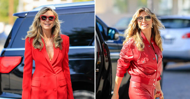 Heidi Klum Turns Heads with Stunning Back-to-Back Monochromatic Ensembles