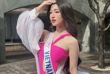 Phương Nhi gây chú ý với trang phục quyến rũ tại Hoa hậu Quốc tế