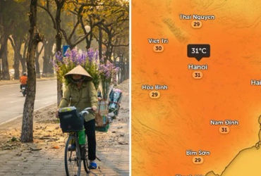 Hà Nội trải qua sự tăng nhiệt không gian như mùa Hè trong mùa Đông trước khi đón không khí lạnh