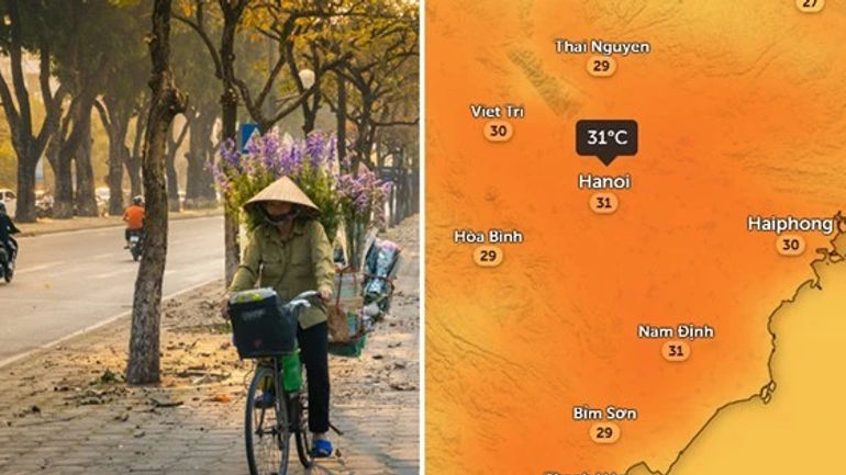 Hà Nội trải qua sự tăng nhiệt không gian như mùa Hè trong mùa Đông trước khi đón không khí lạnh