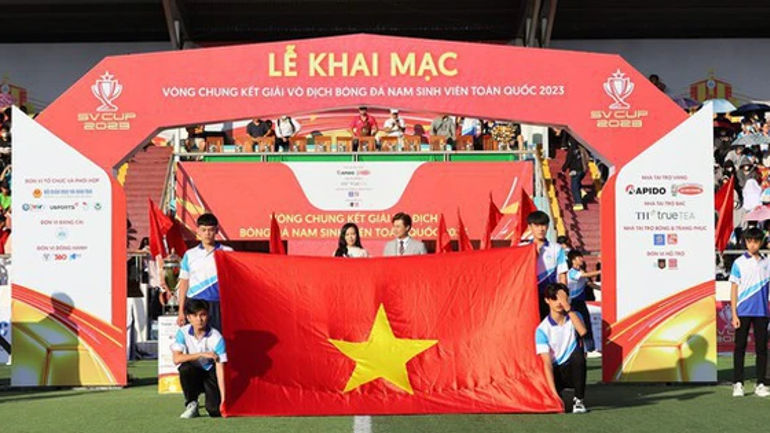 Trận mở màn Giải đấu vô địch bóng đá nam sinh viên SV CUP 2023