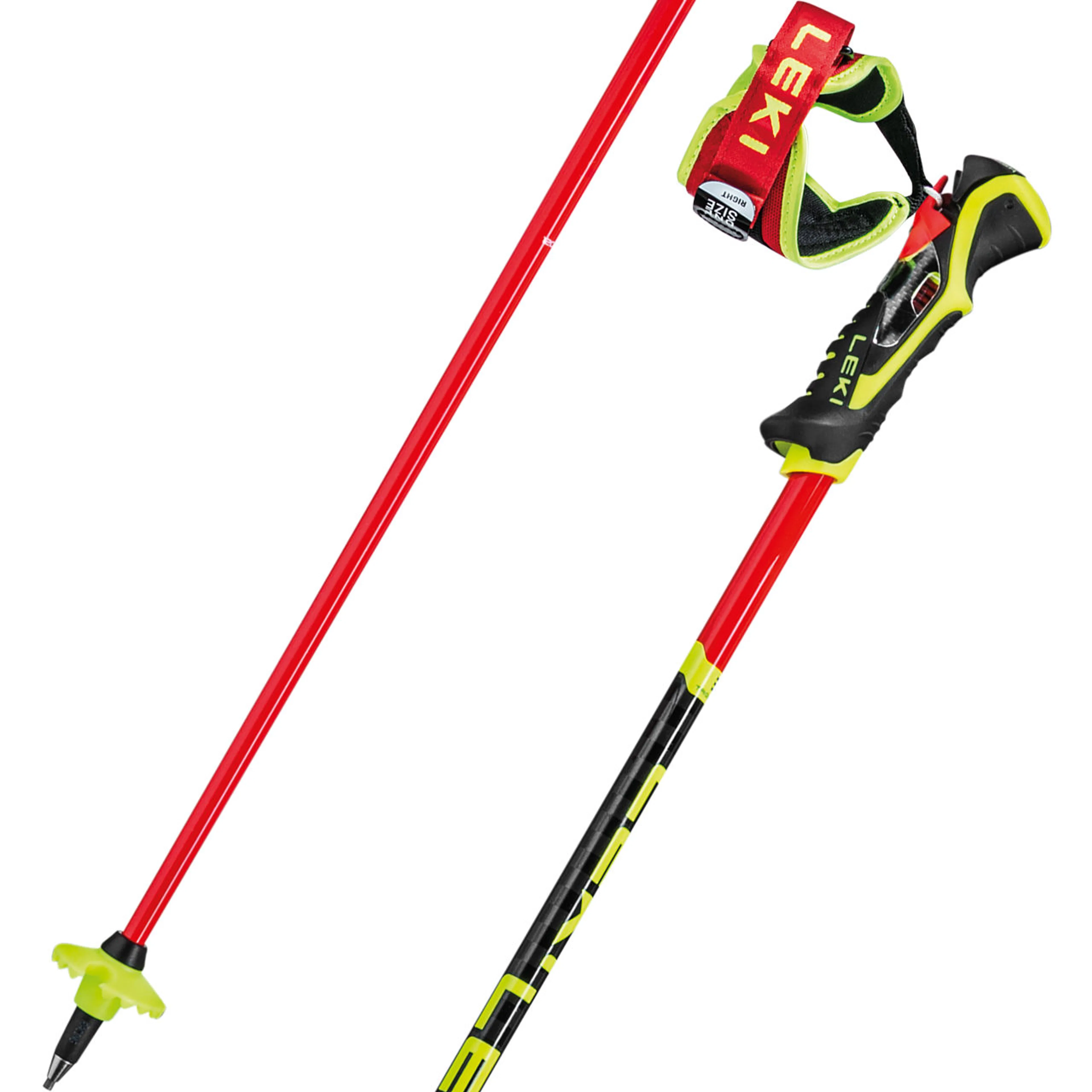 Лыжные палки Leki Venom SL 3D bright neonyellow, красный, чёрный