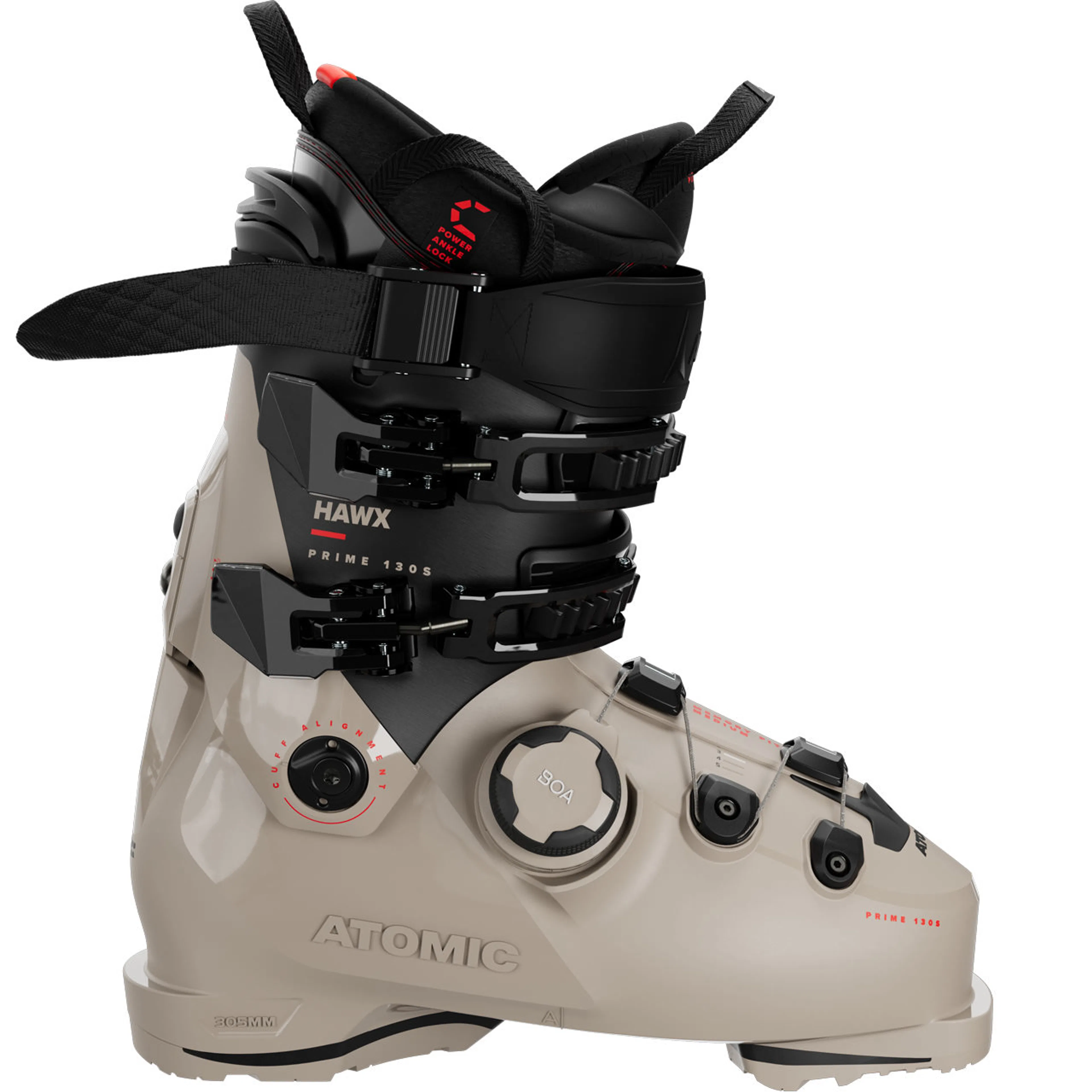 Горнолыжные ботинки Atomic Hawx Prime 130 S BOA GW cement, чёрный, красный