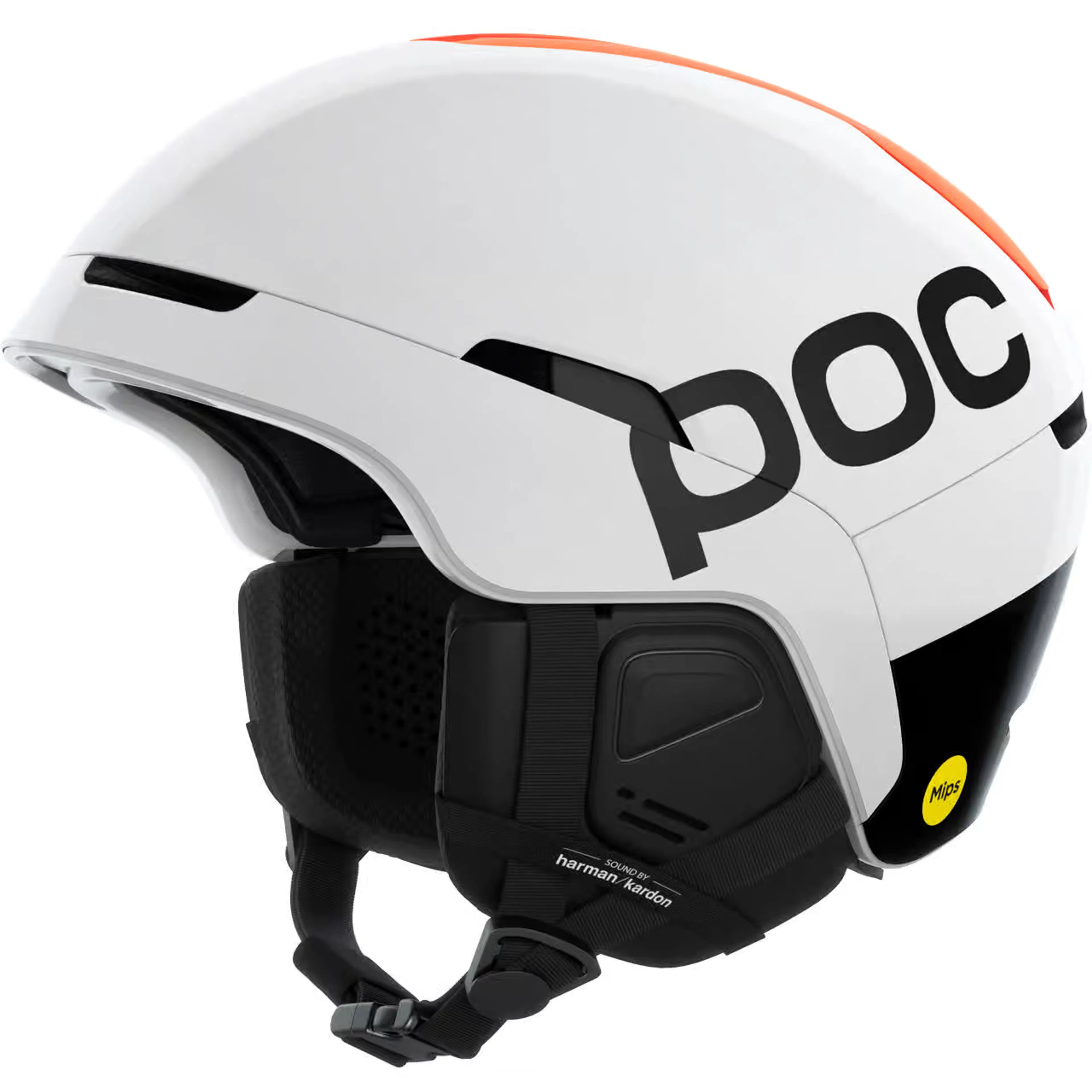 Шлем POC Obex Connect hydrogen fluorescent AVIP, белый, оранжевый