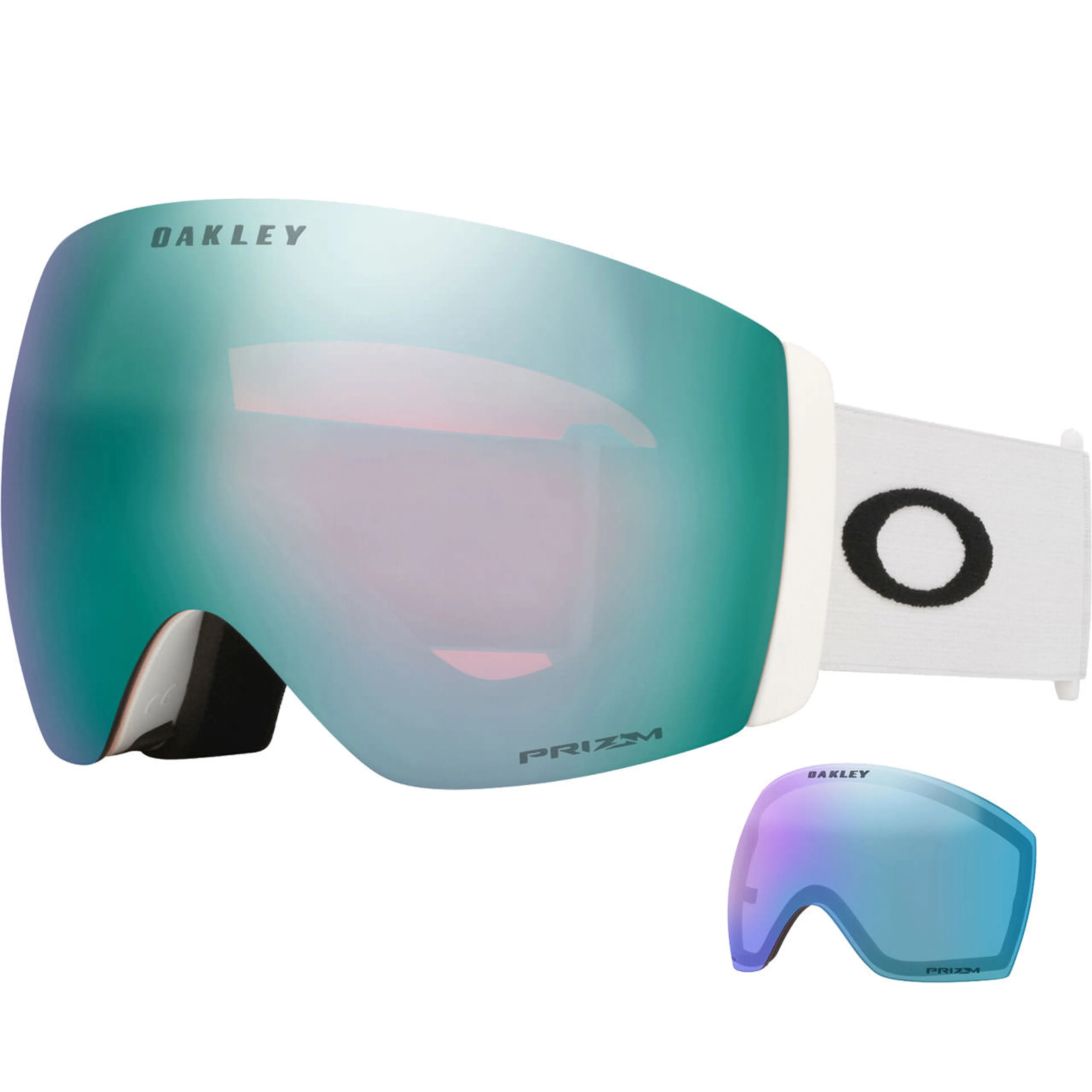 Маска OAKLEY Flight Deck Pro L Prizm Sapphire Iridium & Prizm Iced Iridium, матовый, белый