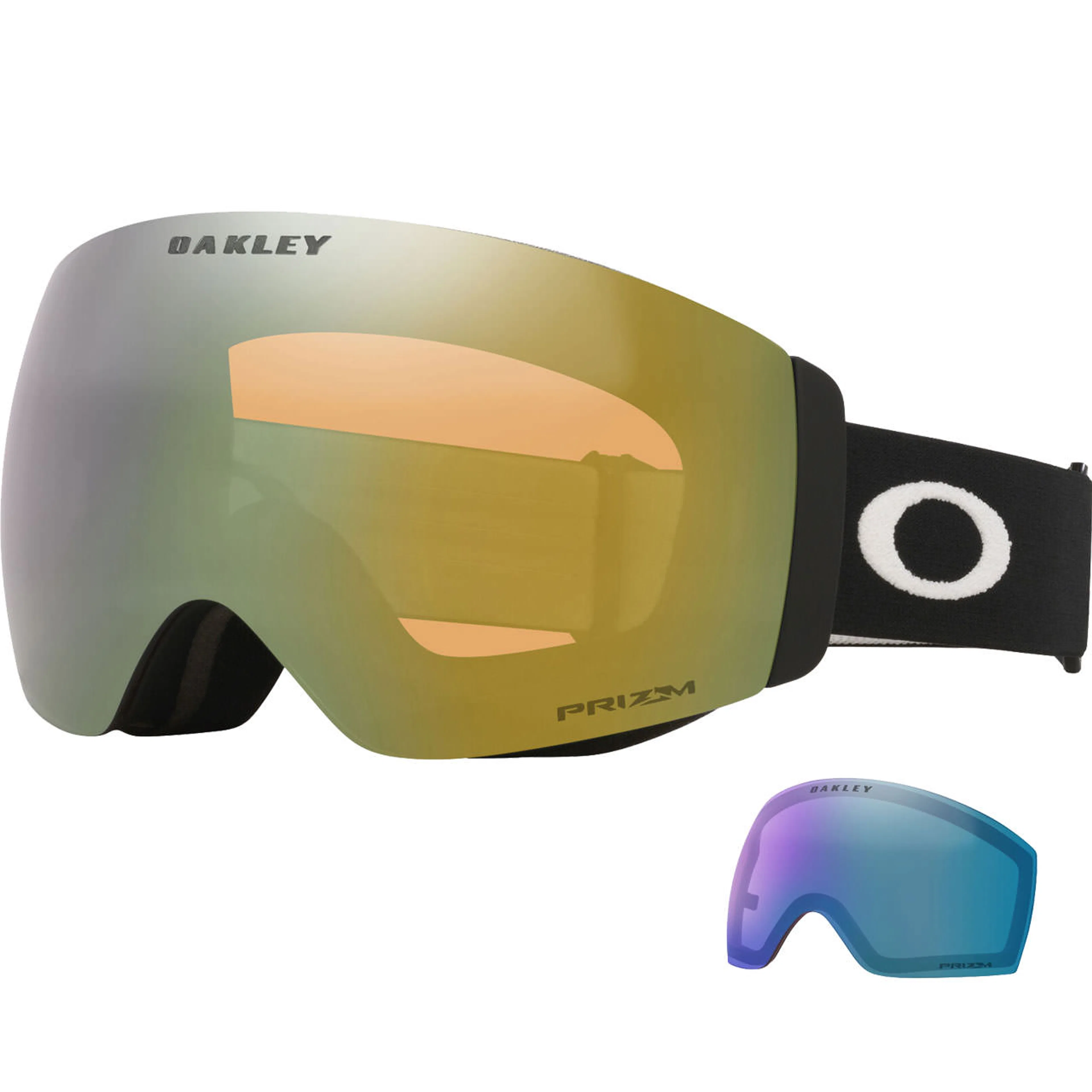 Маска OAKLEY Flight Deck Pro M Prizm Sage Iridium & Prizm Iced Iridium, матовый, чёрный