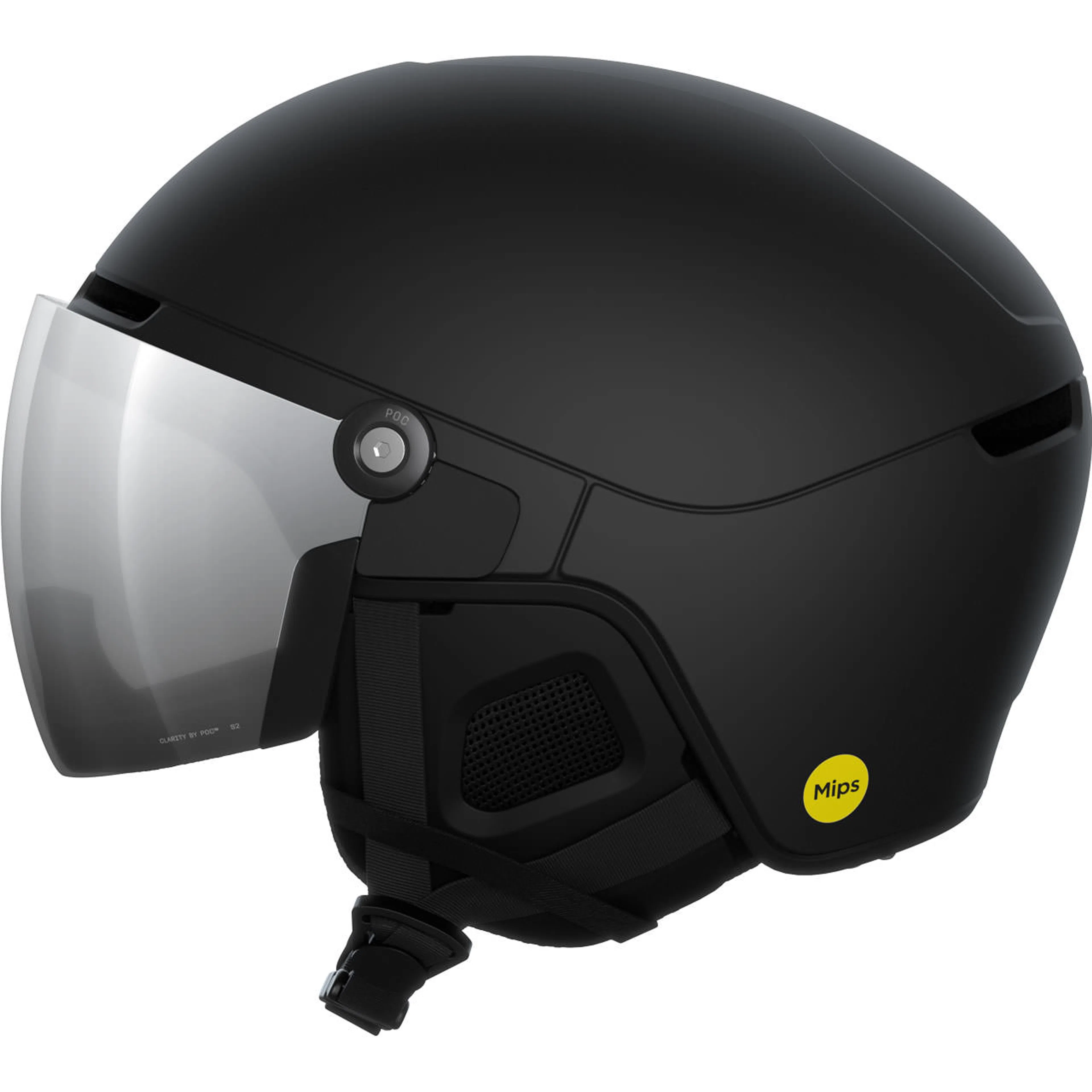 Шлем POC Obex Visor Mips uranium clarity universal sunny, чёрный, матовый