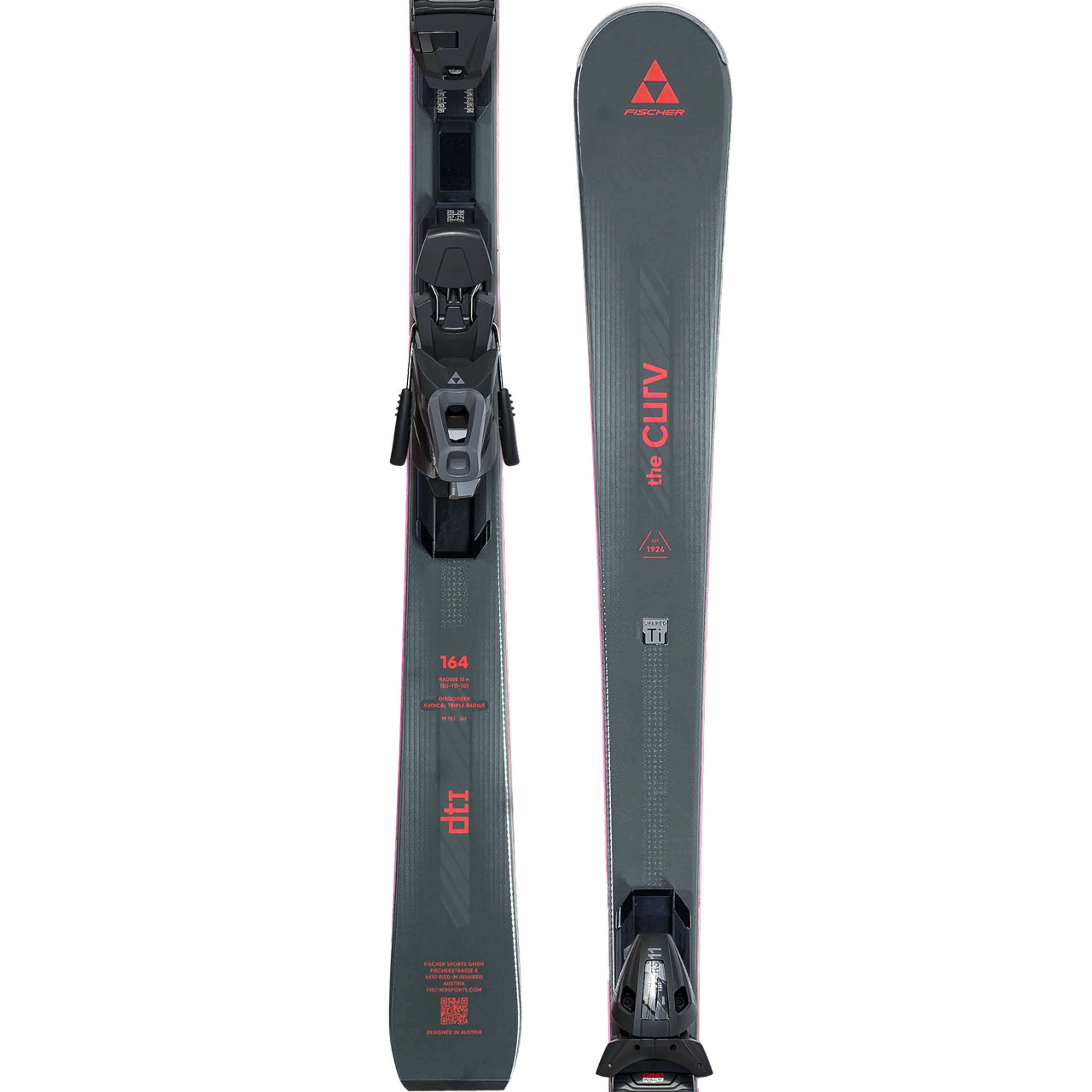 Горные лыжи Fischer The Curv DTI LYT PR, серый, розовый