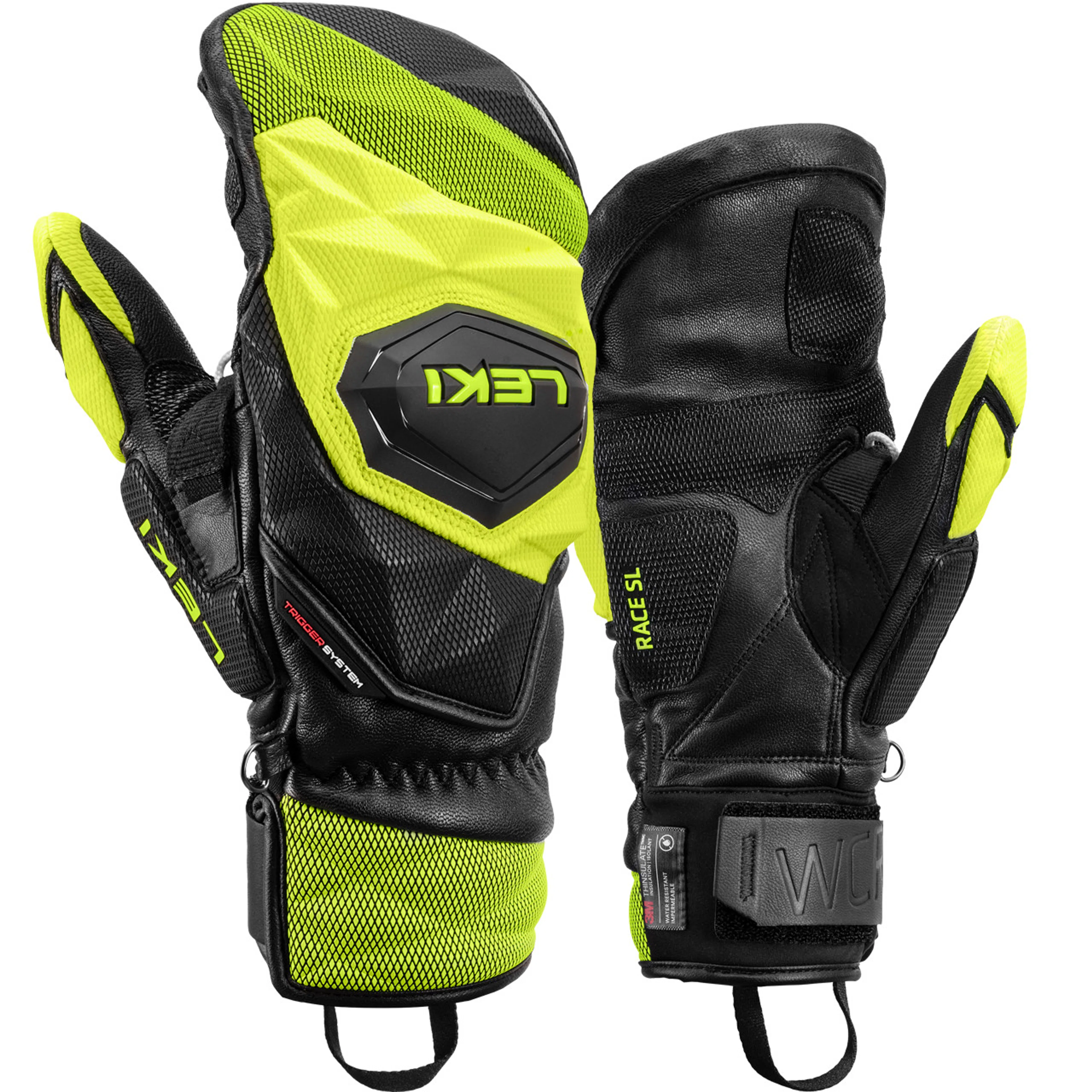 Варежки Leki WCR VENOM SL 3D, чёрный, лимонный