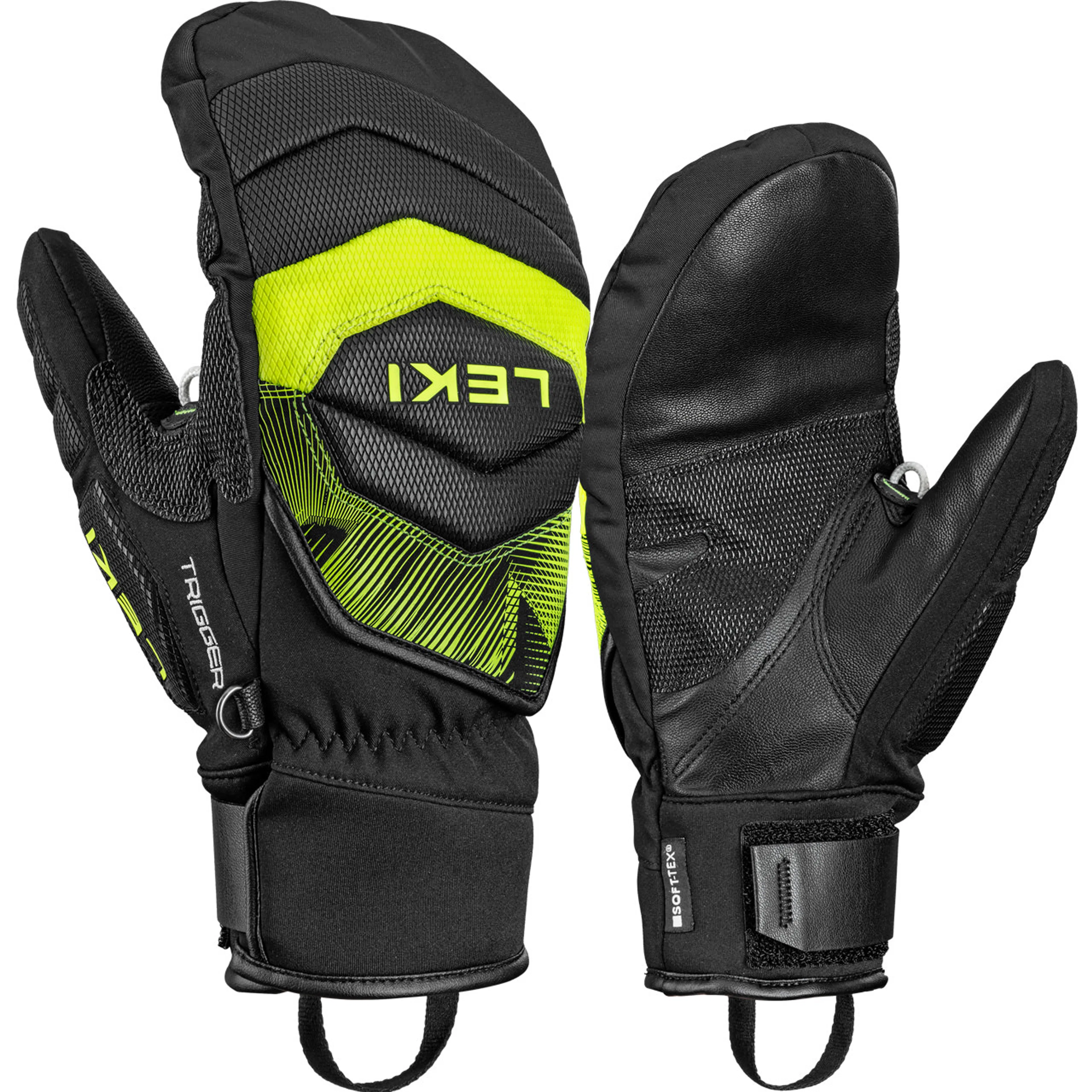 Варежки Leki WCR CORE TR, чёрный, неоново-жёлтый