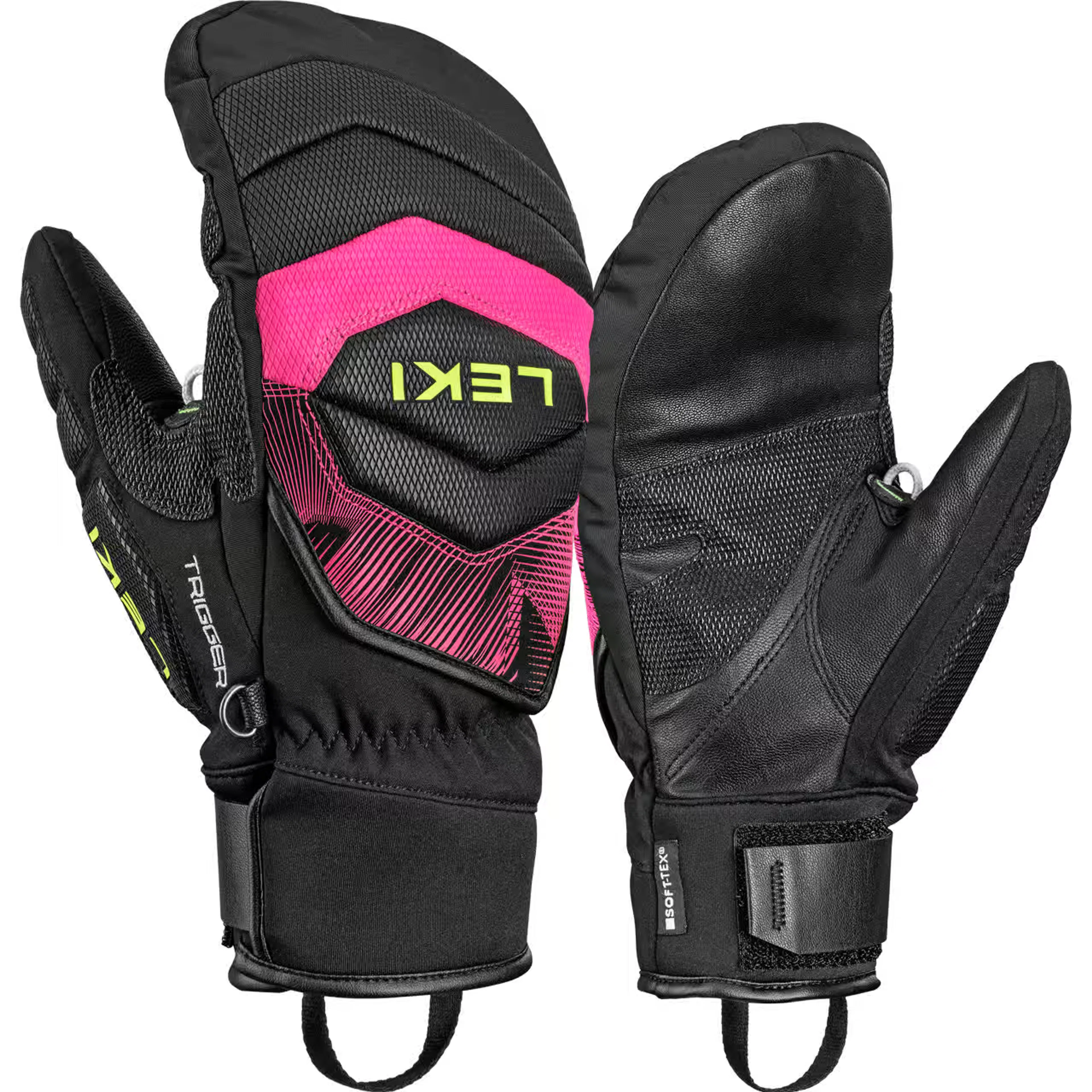 Варежки Leki WCR CORE TR, чёрный, неоново-розовый